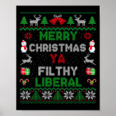 Poster Merry Christmas Ya Filthy Liberal Ugly Knit Long S (Devant)