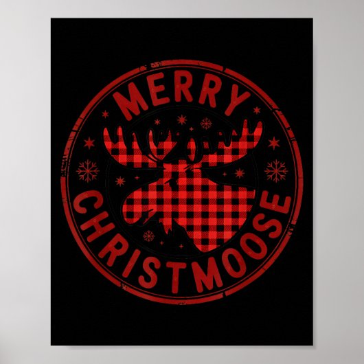 Poster Merry Christmoose Funny Christmas Badge Moose Part (Devant)