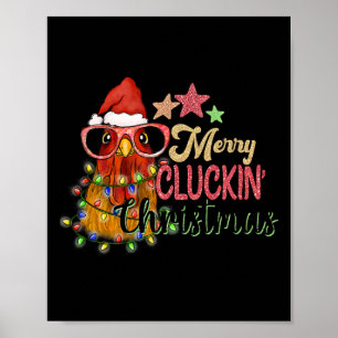 Poster Merry Cluckin' Christmas Festin Poulet