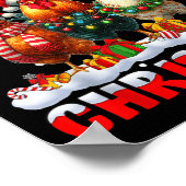 Poster Merry Clucking Christmas Funny Chicken Santa Hat X (Coin)