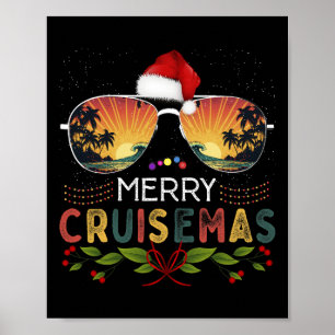 Poster Merry Cruisemas 2024 Noël Père Noël Reindeer Crui