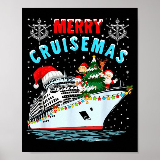 Poster Merry Cruisemas Cruise Ship Family Christmas (Devant)