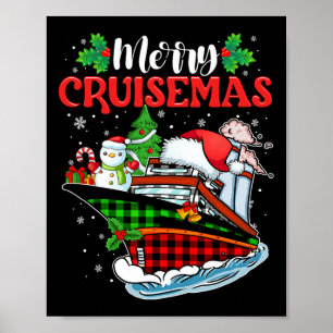 Poster Merry Cruisemas Famille Croisière Noël Drôle