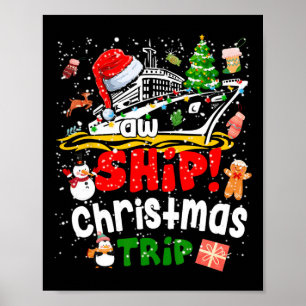 Poster Merry Cruisemas Funny Cruise Ship Famille Noël