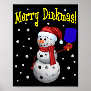 Poster Merry Dinkmas - Pickleball Snowman