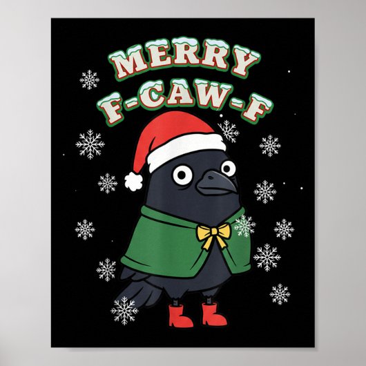 Poster Merry F-caw-f Black Crow Fcawf Christmas Holiday F (Devant)