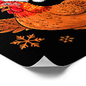 Poster Merry F-caw-f Funny Christmas Santa Chicken  (Coin)