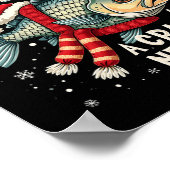 Poster Merry Fishmas Et Une Crappie Nouvel An Drôle Pêche (Coin)