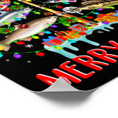 Poster Merry Fishmas Funky Christmas Tree Lights Fish Fis (Coin)