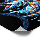 Poster Merry Fishmas Père Noël Pêcheurs amoureux Drôle Pê (Coin)