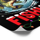 Poster Merry Fishmas Poisson Drôle Pêche Noël Papa Hommes (Coin)