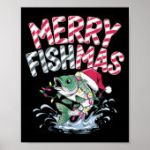 Poster Merry Fishmas Santa Fishing Lovers Funny Fisherman (Devant)