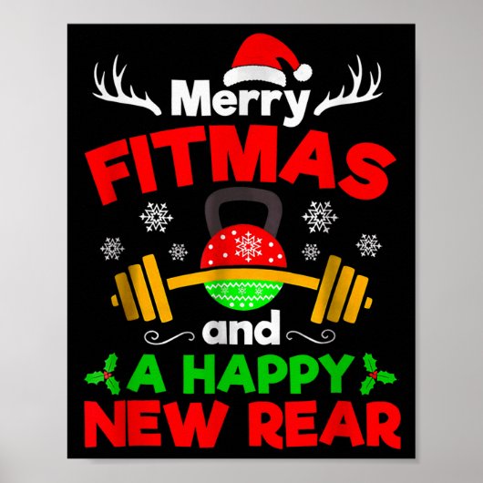 Poster Merry Fitmas And A Happy New Year  (Devant)