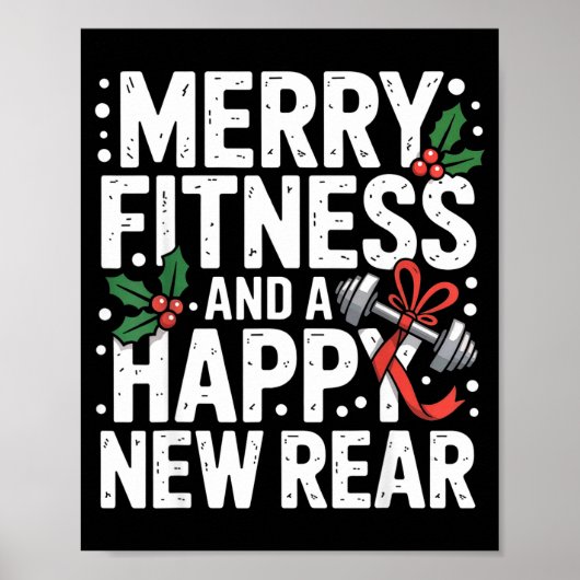 Poster Merry Fitness Happy New Rear Workout Fitmas Christ (Devant)