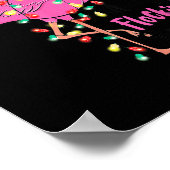 Poster Merry Flocking Christmas Flamingo Pink In Santa Ha (Coin)