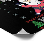 Poster Merry Kickmas Funny Karaté Père Noël Famille de No (Coin)