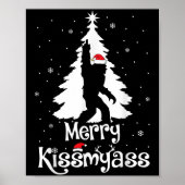 Poster Merry Kissmy Funny Bigfoot Yeti Sasquatch Christma (Devant)