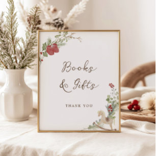 Poster Merry Little Baby shower Livres Cadeaux