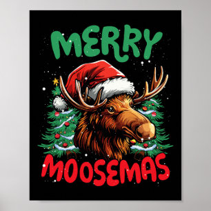Poster Merry Moosemas Amusant Canard de Noël