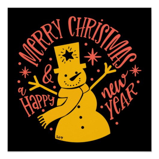 POSTER MERRY NOËL & HEUREUX NOËL DE NOUVELLE ANNÉE (Devant)