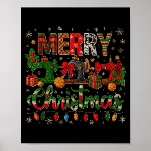 Poster Merry Quiltmas Quilter Sewing Retreat Pajama Chris (Devant)