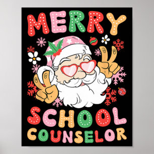 Poster Merry School Counselor Christmas School Counseling
