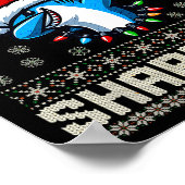 Poster Merry Sharkmas Shark Christma Ugly Xmas Kids Shark (Coin)