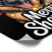 Poster Merry Shepmas German Shepherd Christmas Lights Hum (Coin)