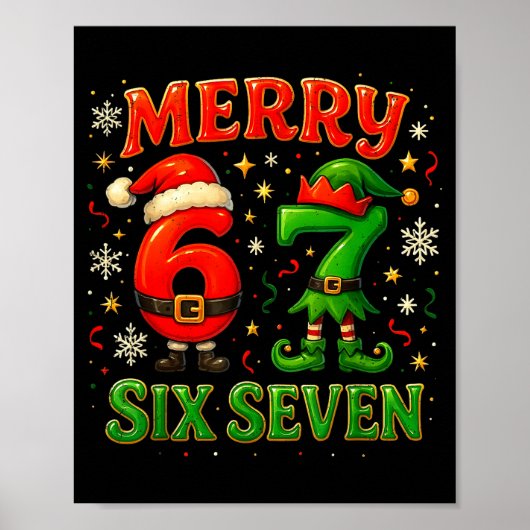 Poster Merry Six Seven Funny Meme 67 Christmas Couple Des (Devant)
