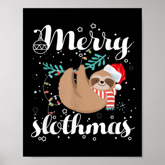 Poster Merry Slothmas Christmas Pajama For Sloth Lovers  (Devant)