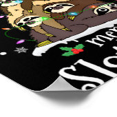 Poster Merry Slothmas Cute Xmas Sloth Santa Hat Christmas (Coin)