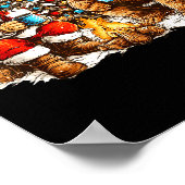 Poster Merry Squatchmas Santa Bigfoot Campfire Mens Boys  (Coin)