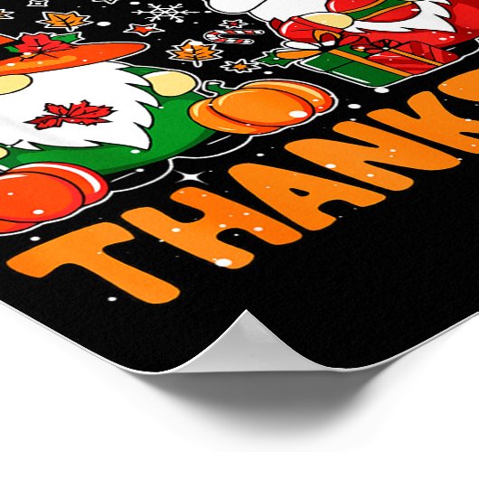 Poster Merry Thanksmas Funny Fall Thanksgiving Santa Gnom (Coin)