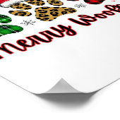 Poster Merry Woofmas Chien Plaid Animal Empreinte de patt (Coin)