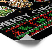 Poster Merry Woofmas Christmas Dog Paws Leopard Ugly Swea (Coin)