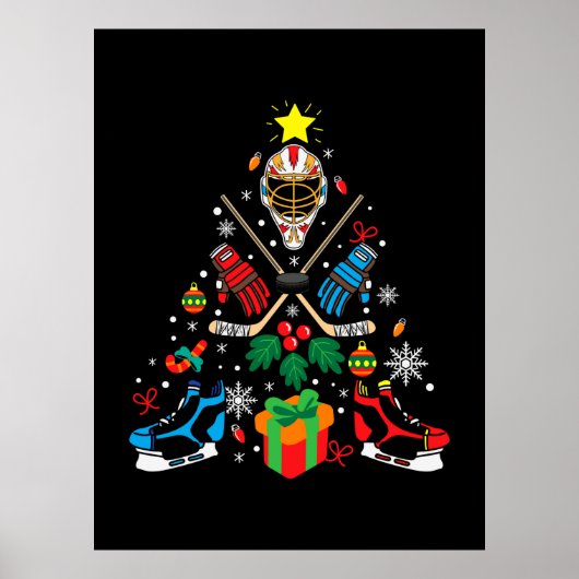 Poster Merry Xmas Ice Hockey (Devant)