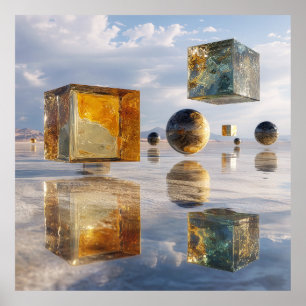 Poster Merveilles Géométriques Flottantes sur l'Eau