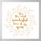 Poster Merveilleuse couronne de Noël - or (Devant)