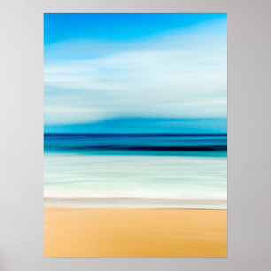 Poster Merveilleux Calme Sandy Beach Blue Sky Horizon