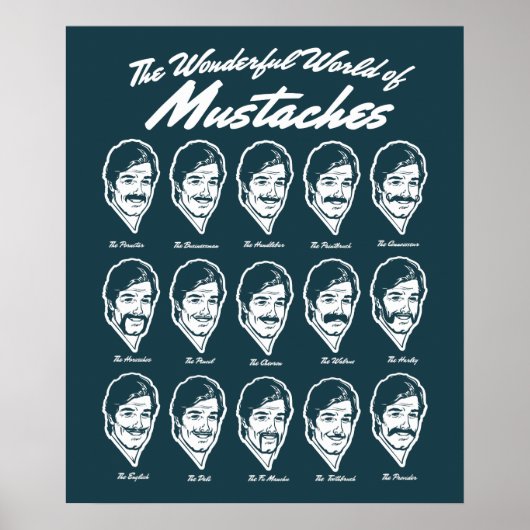 Poster Merveilleux Monde de Moustaches (Devant)
