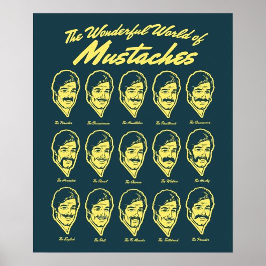 Poster Merveilleux Monde de Moustaches (Devant)