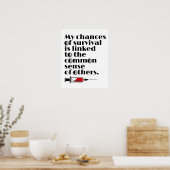 Poster Mes chances de survie Citation (Cuisine)