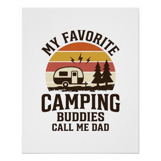 Poster Mes copains de camping préférés m'appellent Papa V (Devant)