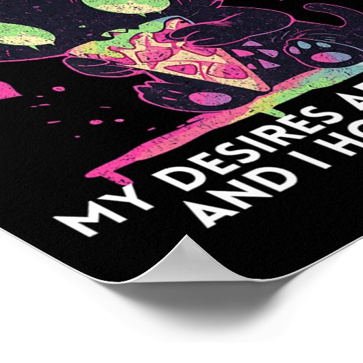 Poster Mes Désirs Sont Les miens Et J'Ai Le Chat Stoïque (Coin)
