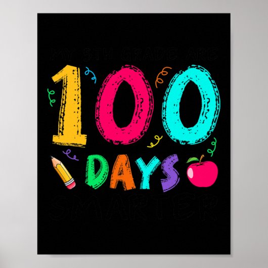 Poster Mes élèves de 5e année sont 100 jours Enseignant i (Devant)