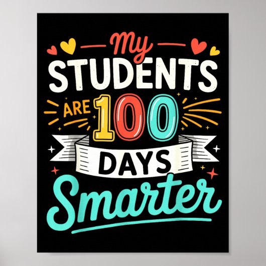 Poster Mes élèves groovy 100 jours plus intelligents (Devant)