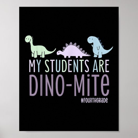 Poster Mes élèves sont Dino-mite Enseignant de 4e année (Devant)