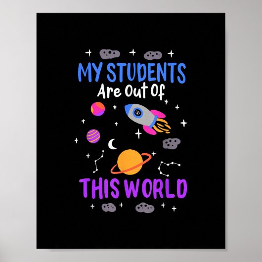 Poster Mes étudiants sont hors de ce monde - professeur d (Devant)