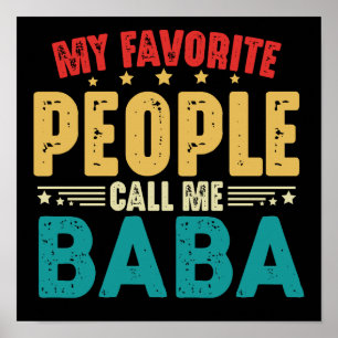 Poster Mes Gens Favoris M'Appelent Baba Vintage Funny
