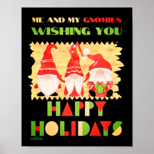 POSTER MES GNOMES ET MOI VOUS SOUHAITENT DE JOYEUSES FÊTE
